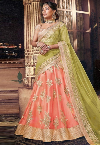 pink net circular lehenga choli 5142