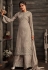 grey georgette embroidered palazzo style suit 30005