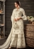 white georgette embroidered palazzo style pakistani suit 30003