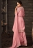 pink georgette embroidered sharara style pakistani suit 30001
