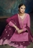 pink wine georgette embroidered palazzo style pakistani suit 1049