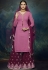 pink wine georgette embroidered palazzo style pakistani suit 1049