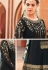 black georgette embroidered palazzo style pakistani suit 4005