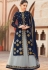 blue grey georgette embroidered lehenga style suit 4003