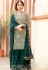 grey green georgette embroidered palazzo style pakistani suit 4002