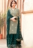 grey green georgette embroidered palazzo style pakistani suit 4002