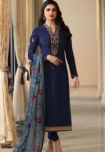 Bollywood Style Maslin Pant Style Suit In Teal