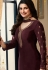 prachi desai wine crepe straight trouser bollywood suit 9969