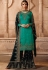 turquoise satin georgette embroidered sharara style pakistani suit 46069