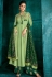 green muslin long embroidered palazzo style suit 726