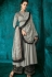 grey muslin long embroidered palazzo style suit 722