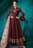 brown muslin long embroidered palazzo style suit 721