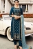 prachi desai blue silk embroidered trouser style suit 36243