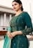 prachi desai turquoise silk embroidered trouser style suit 36241