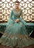 Turquoise net embroidered floor length anarkali suit 15007