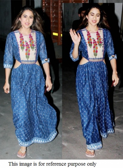 Bollywood Sara Ali Khan Inspired blue crepe gown