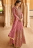 pastel pink net embroidered long anarkali suit 15102b