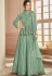 cyan heavy net embroidered koti style anarkali suit 904