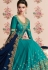 teal georgette embroidered long anarkali suit 8190