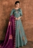 grey shade rayon long embroidered indowestern anarkali suit 39036