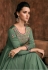 green rayon long embroidered indowestern anarkali suit 39031