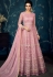 baby pink georgette embroidered floor length anarkali suit 27020