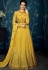 yellow georgette embroidered floor length anarkali suit 27018