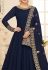 navy blue silk embroidered long anarkali suit 40003