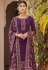 purple ora silk embroidered palazzo style suit 805