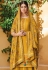 mustard ora silk embroidered palazzo style suit 802