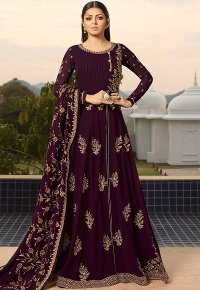 drashti dhami purple georgette embroidered floor length anarkali suit 3808