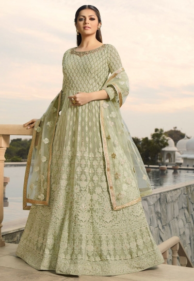 drashti dhami pastel green georgette embroidered floor length anarkali suit 3806