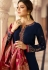 drashti dhami navy blue satin georgette straight churidar bollywood suit 4001