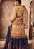 yellow blue viscose muslin sharara style pakistani suit 68004