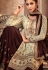 light green and brown viscose muslin sharara style pakistani suit 68001