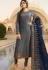 grey jacquard embroidered straight churidar suit 3704